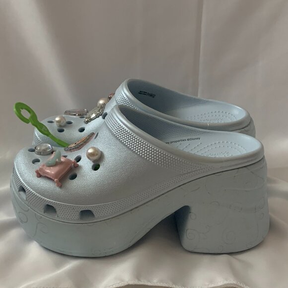 CROCS x DISNEY Cinderella Platform Clogs in Baby Blue Sz 8 - Picture 2 of 6